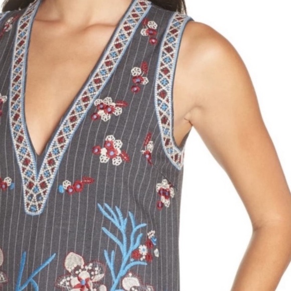 Anthropologie Foxiedox pinstriped embroidery dress - Picture 11 of 14